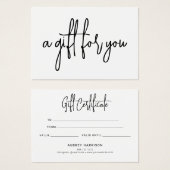Minimalistisch scriptwitcadeaucertificaat visitekaartje (Voorkant /achterkant)