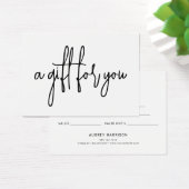 Minimalistisch scriptwitcadeaucertificaat visitekaartje (Bureau)