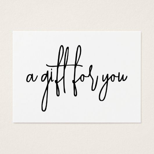 Minimalistisch scriptwitcadeaucertificaat visitekaartje (Voorkant)