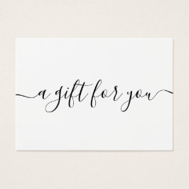 Minimalistisch scriptwitcadeaucertificaat visitekaartje