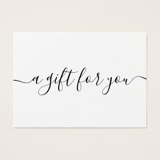 Minimalistisch scriptwitcadeaucertificaat visitekaartje (Voorkant)