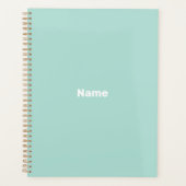 Minimalistisch seafoam mint groen aangepaste tekst planner (Voorkant)