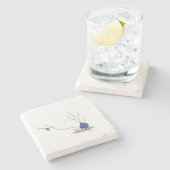 Minimalistisch seashell bouquet Ikebana zandglasge Stenen Onderzetter (Zijkant)