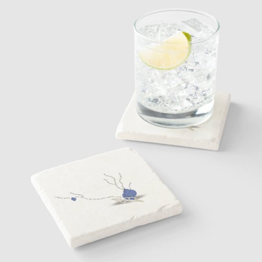 Minimalistisch seashell bouquet Ikebana zandglasge Stenen Onderzetter (Zijkant)