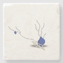 Minimalistisch seashell bouquet Ikebana zandglasge Stenen Onderzetter