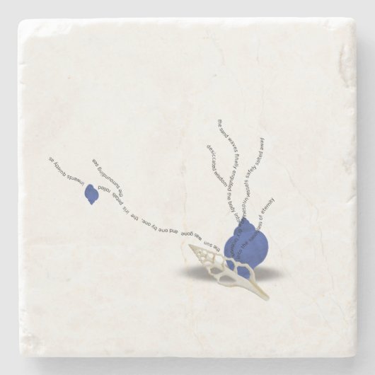 Minimalistisch seashell bouquet Ikebana zandglasge Stenen Onderzetter (Voorkant)