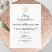 Minimalistisch Seashell bruiloft diner Menu