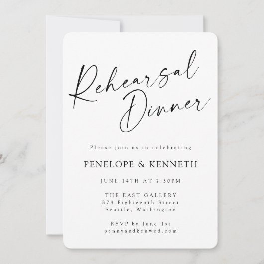 Minimalistisch serve repetitief ginds witscript kaart (Voorkant)