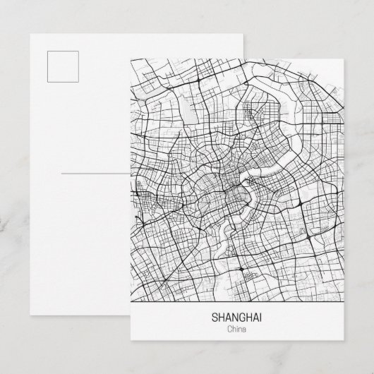 Minimalistisch Shanghai China Briefkaart (Voorkant / Achterkant)