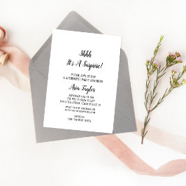 Minimalistisch shhh het is een verrassingsfeestje kaart