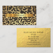 Minimalistisch Shiny Gold Jaguar Vip Visitekaartje (Voorkant / Achterkant)