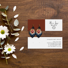 Minimalistisch Sienna Brown White Logo Earring Dis Mini Visitekaartjes