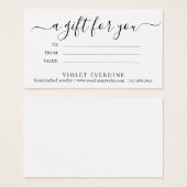 Minimalistisch sieraden ontwerper cadeaubon visitekaartje (Voorkant /achterkant)