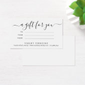 Minimalistisch sieraden ontwerper cadeaubon visitekaartje (Bureau)