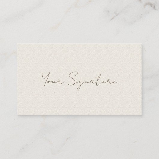 Minimalistisch Signature Eggshell Visitekaartje (Achterkant)