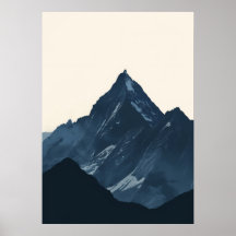 Minimalistisch silhouet schilderij berg