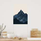 Minimalistisch silhouet schilderij berg poster (Keuken)