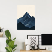 Minimalistisch silhouet schilderij berg poster (Thuiskantoor)