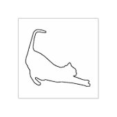 Minimalistisch silhouet van de Stretching Cat Art  Rubberstempel (Afrduk)