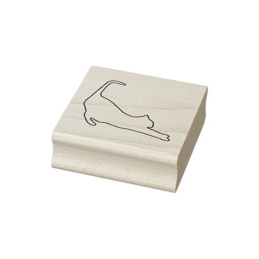 Minimalistisch silhouet van de Stretching Cat Art  Rubberstempel (Stempel)