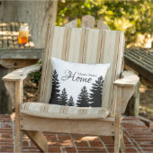 Minimalistisch silhouet van de witte en zwarte den buitenkussen (Stoel)