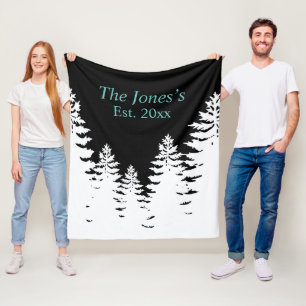 Minimalistisch silhouet van de witte en zwarte den fleece deken