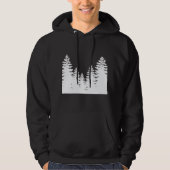 Minimalistisch silhouet van de witte en zwarte den hoodie (Voorkant)