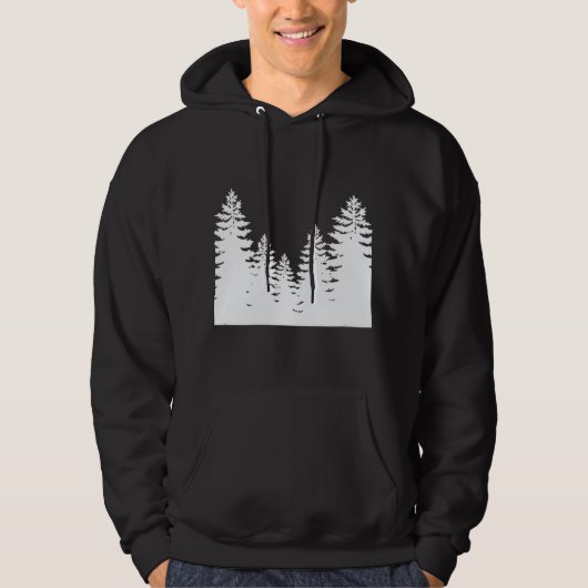 Minimalistisch silhouet van de witte en zwarte den hoodie (Voorkant)