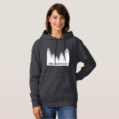 Minimalistisch silhouet van de witte en zwarte den hoodie (Voorkant volledig)