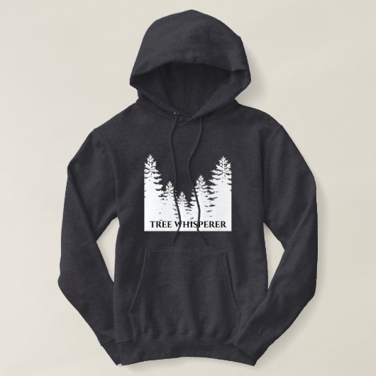 Minimalistisch silhouet van de witte en zwarte den hoodie (Design voorkant)