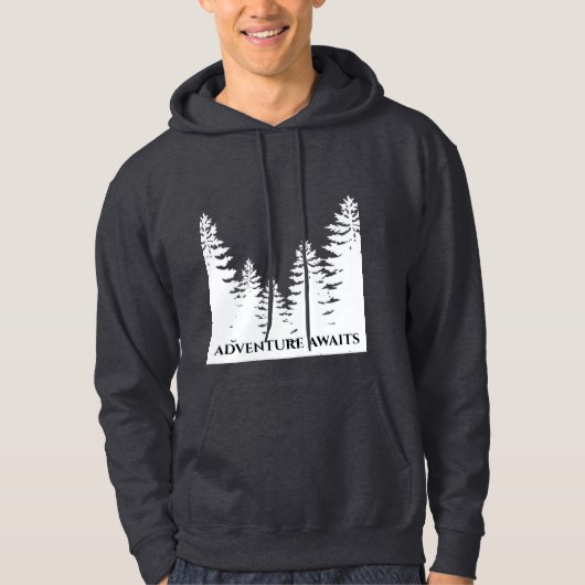 Minimalistisch silhouet van de witte en zwarte den hoodie (Voorkant)