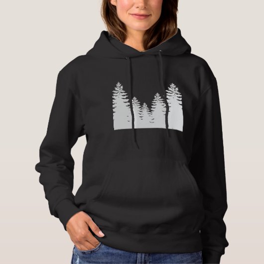 Minimalistisch silhouet van de witte en zwarte den hoodie (Voorkant)