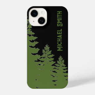 Minimalistisch silhouet van de witte en zwarte den iPhone 14 hoesje