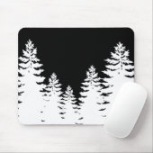 Minimalistisch silhouet van de witte en zwarte den muismat (Met muis)