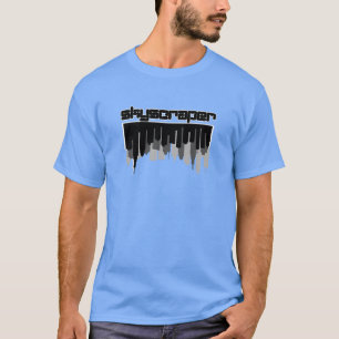 Minimalistisch silhouet van wolkenkrabber t-shirt