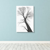 Minimalistisch silhouet van zwarte bomen canvas afdruk (Insitu (Houten vloer))