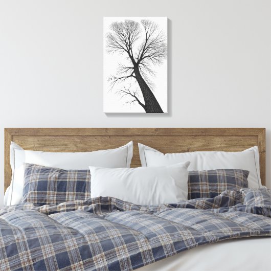 Minimalistisch silhouet van zwarte bomen canvas afdruk (Insitu (Slaapkamer))