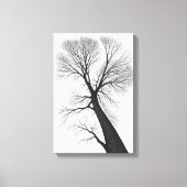 Minimalistisch silhouet van zwarte bomen canvas afdruk (Voorkant)