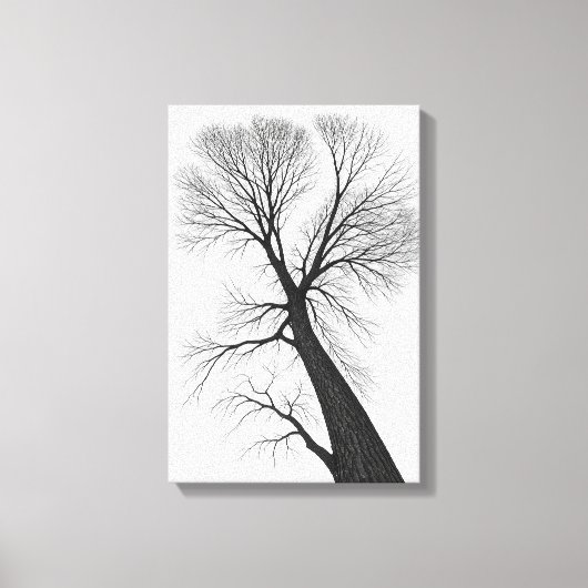 Minimalistisch silhouet van zwarte bomen canvas afdruk (Voorkant)