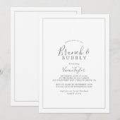 Minimalistisch Silver Brunch en Bubble Vrijgezelle Kaart (Voorkant / Achterkant)