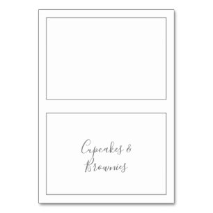 Minimalistisch Silver Buffet Food Labels Table Num Kaart