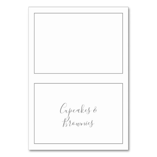 Minimalistisch Silver Buffet Food Labels Table Num Kaart (Voorkant)