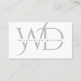 Minimalistisch Silver Dubbel Monogram Elegant Whit Visitekaartje