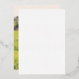 Minimalistisch Silver Foil Foto op Rug Wedding Folie Uitnodiging