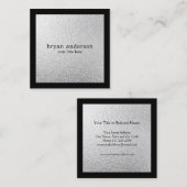 Minimalistisch Silver Foil Square Visitekaartje (Voorkant / Achterkant)