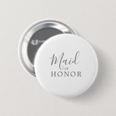 Minimalistisch Silver Maid of Honor Vrijgezellenfe Ronde Button 5,7 Cm (Voorkant /achterkant)