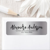 Minimalistisch Silver Metallic Trendy Script Label (Insitu)