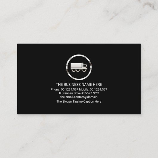 Minimalistisch Silver Semi Truck, Thuisovers Visitekaartje (Achterkant)
