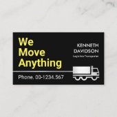 Minimalistisch Silver Semi Truck, Thuisovers Visitekaartje (Voorkant)