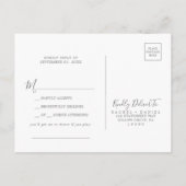 Minimalistisch Silver Song Request RSVP Briefkaart (Achterkant)